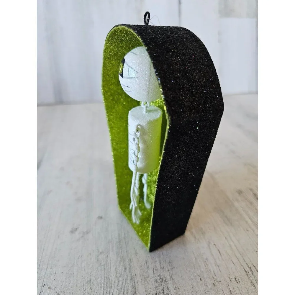 Pier 1 mummy coffin‎ glitter Halloween decor rare